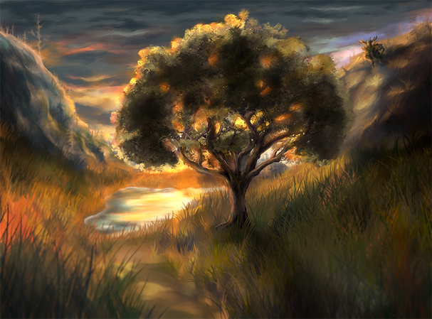 Digital landscape painting